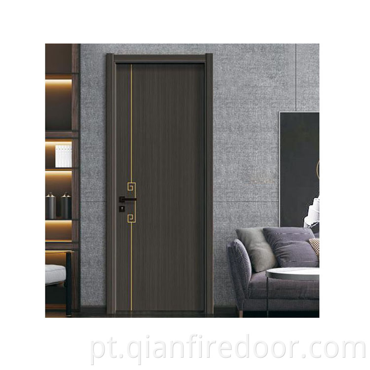 divisória portas simples de design de madeira à prova de traças wpc pvc porta interna do quarto composto